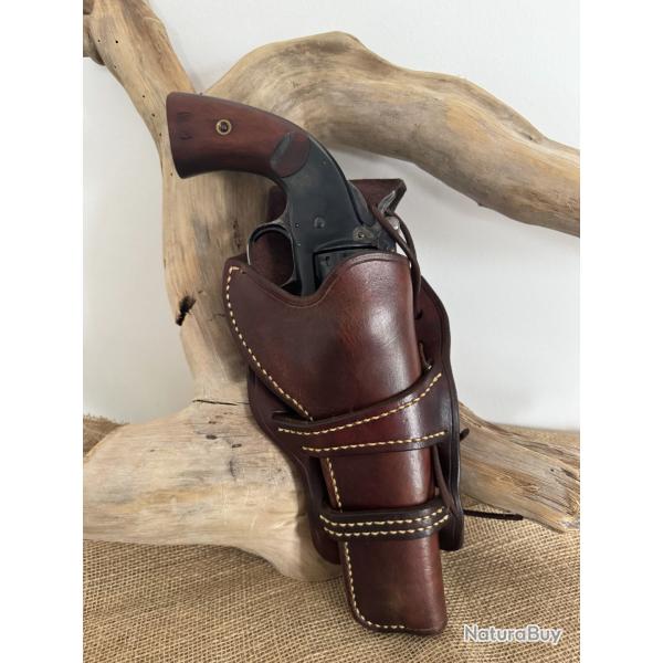 Holster en cuir pour revolvers Schofield ou r�plique 7". Droitier N�21
