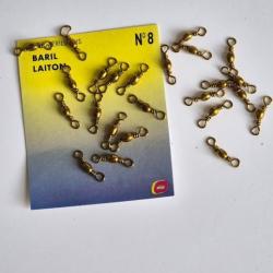 Lot de 12 &eacute;merillons baril , couleur laiton, taille  8