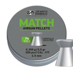 Bo&icirc;te de 200 plombs JSB Match Diabolo Lead Free - Cal. 4.5