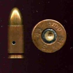 9 mm Parabellum Allemangne guerre 39-45 - TRES RARE &eacute;tui acier cuivr&eacute; - marquage : emp  St 3 41