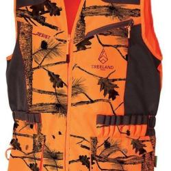 Gilet de chasse anti ronce camouflage orange TREELAND