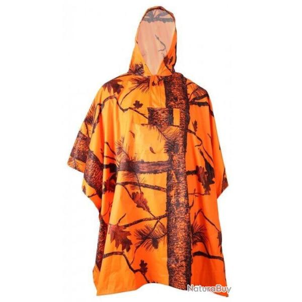 Poncho de pluie camo orange TREELAND