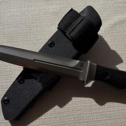 KATSU FB04, SLD-MAGIC Steel Small Fixed Blade Knife, Kydex Sheath, Sakura Blade Nemoto Design