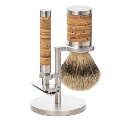 Muhle Rocca 3 pi&egrave;ces pur argent&eacute; manche Bouleau