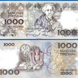 Portugal 1000 Escudos 1990 Teofilo Braga Billet Escudo