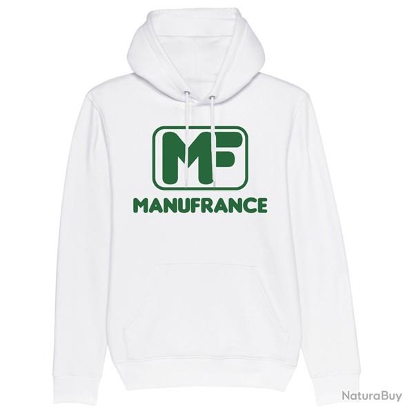 Sweat capuche Manufrance blanc