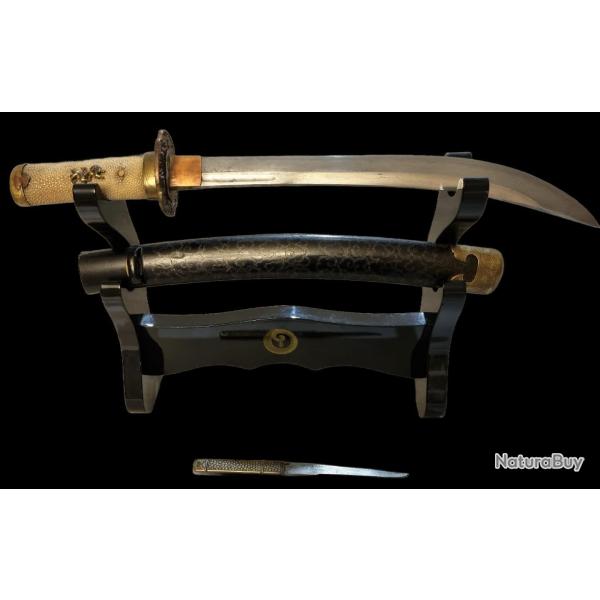 Ancien Wakizashi tamahagane - HIZEN KUNI KAWACHI NO KAMI MASAHIRO -Japon- P�riode Edo 1600-1868