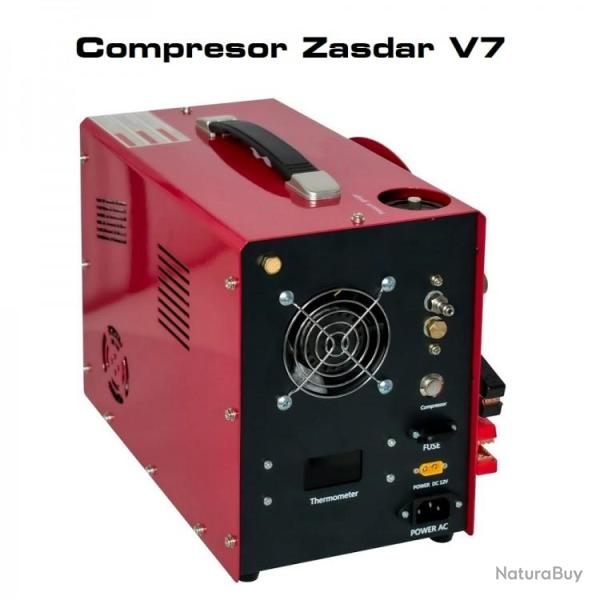 Compresseur �lectrique ZASDAR V7, 12 V/220 V, PCP 300 bar. Arr�t automatique.Transformateur inclus.