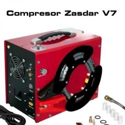 Compresseur &eacute;lectrique ZASDAR V7, PCP 300 bar. 12 V/220 V,  Arr&ecirc;t automatique.Transformateur inclus.
