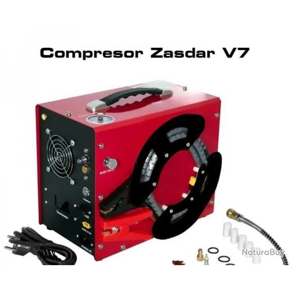Compresseur �lectrique ZASDAR V7, PCP 300 bar. 12 V/220 V,  Arr�t automatique.Transformateur inclus.