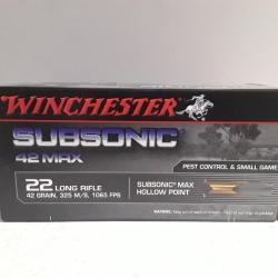 x50 balles Winchester subsonic 42 MAX cal.22lr 42gr