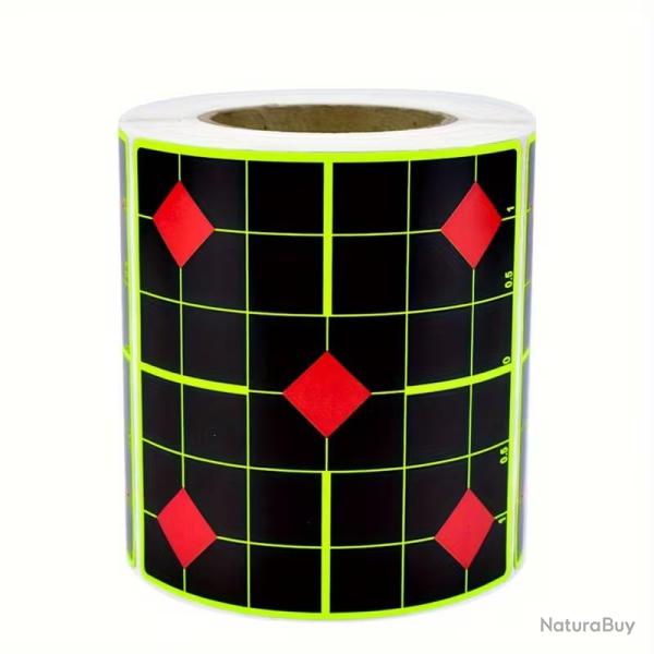 200 Cibles R�actives Carr�es 5 Losanges 76mm Fluorescentes Autocollantes
