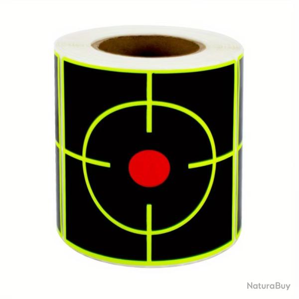 200 Cibles Carr�es Viseur 76mm Fluorescentes Splatter Tir Pr�cision Autocollantes