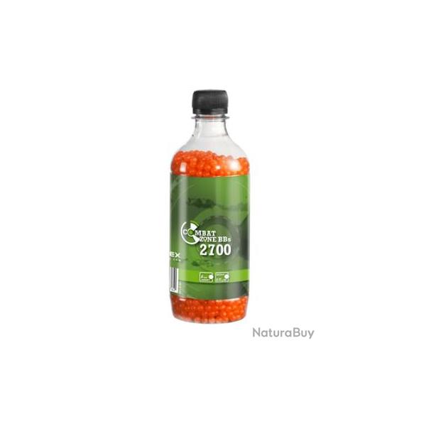 BILLES BBS 6MM COMBAT ZONE ORANGE 0.12G BOUTEILLE X2700
