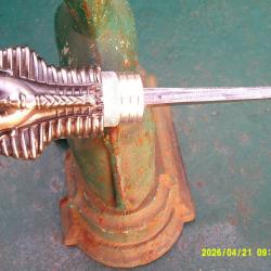 A VOIR RARE CANNE DE COLLECTION A DOUBLE FACES  METAL ARGENTE TRES DUR