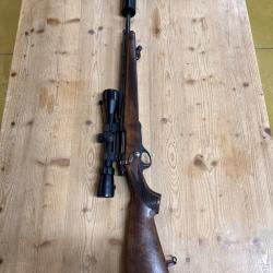 CARABINE REMINGTON 600 CALIBRE 6MM REMINGTON + LUNETTE & MODERATEUR DE SON