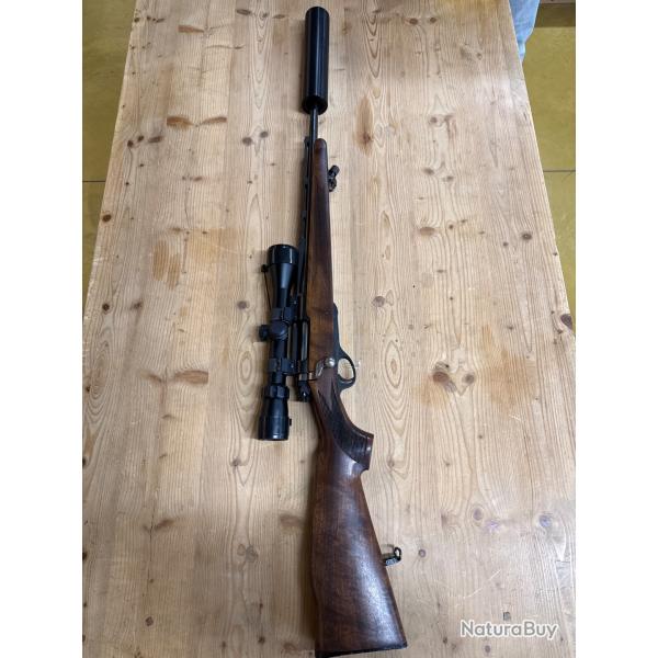 CARABINE REMINGTON 600 CALIBRE 6MM REMINGTON + LUNETTE & MODERATEUR DE SON