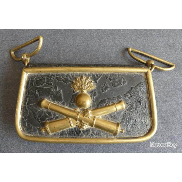Belle giberne d'artillerie mont� XIXe