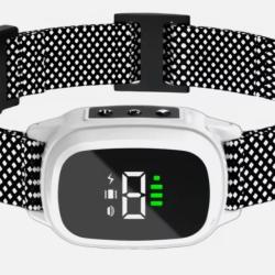 Collier dressage chien anti-aboiement 3-55Kg rechargeable t&eacute;l&eacute;commande Blanc