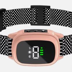 Collier dressage chien anti-aboiement 3-55Kg rechargeable t&eacute;l&eacute;commande Rose