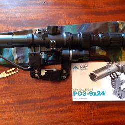 LUNETTE NPZ 3-9X24 Pour SVD DRAGUNOV , TIGR , PSL