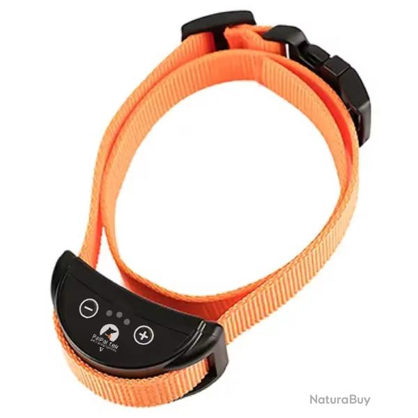 Collier Anti Aboiement Chien Sans Choc Rechargeable �tanche Vibration Orange