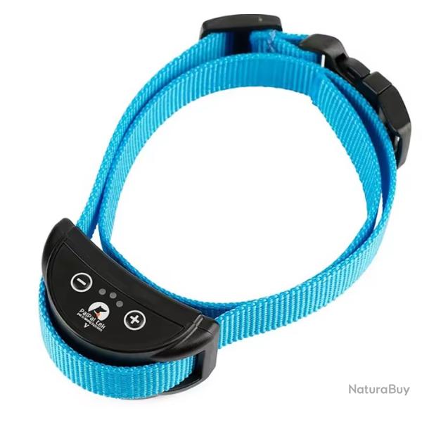 Collier Anti Aboiement Chien Sans Choc Rechargeable �tanche Vibration Bleu