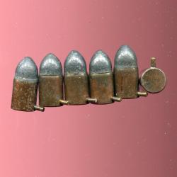 Lot de 6 cartouches 12 mm &agrave; Broche pour Revolver Lefaucheux - b