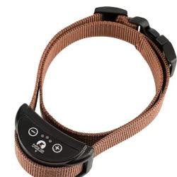 Collier Anti Aboiement Chien Sans Choc Rechargeable &Eacute;tanche Vibration Marron