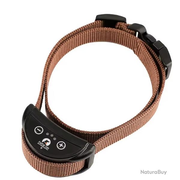 Collier Anti Aboiement Chien Sans Choc Rechargeable �tanche Vibration Marron