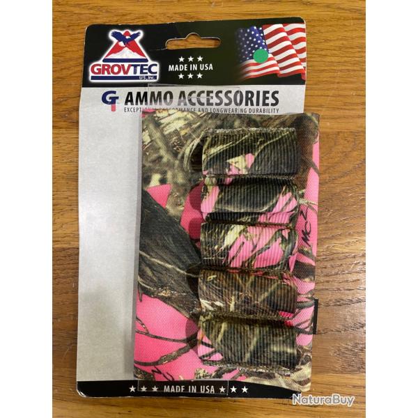 Liquidation! Cartouchi�re de crosse rose Camo Calibre 12 Grovtec neuf
