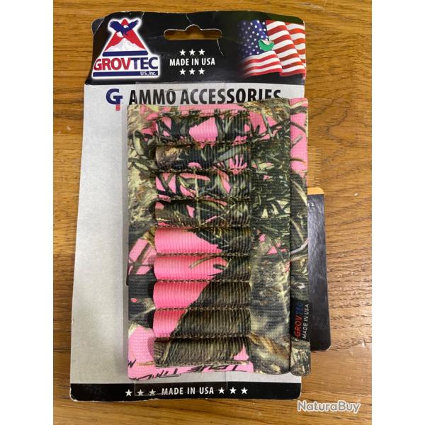 Liquidation! Cartouchi�re de crosse Carabine rose Camo Grovtec neuf
