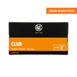 CARTON DE .22LR CLUB 2.6G 40GR X2500 - RWS