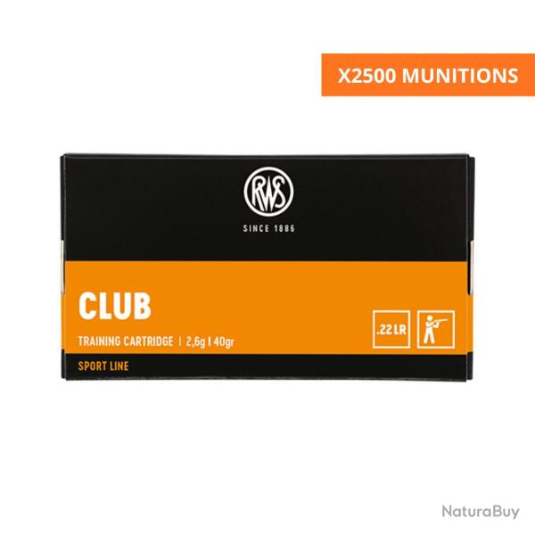 CARTON DE .22LR CLUB 2.6G 40GR X2500 - RWS
