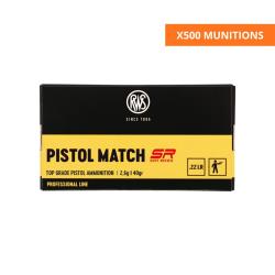 BOITE DE .22LR PISTOL MATCH SR 2.6G 40GR X500 - RWS