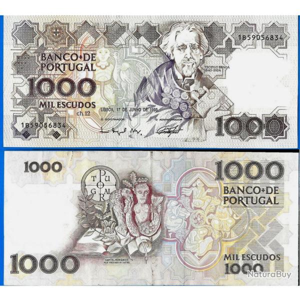 Portugal 1000 Escudos 1993 Teofilo Braga Billet Escudo