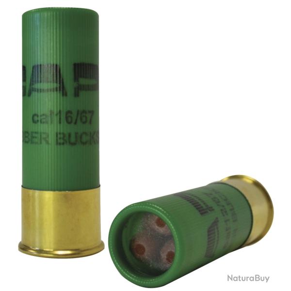 Cartouches � projectile SAPL Gomm-cogne chevrotine cal.16/67 12 grains bo�te de 6