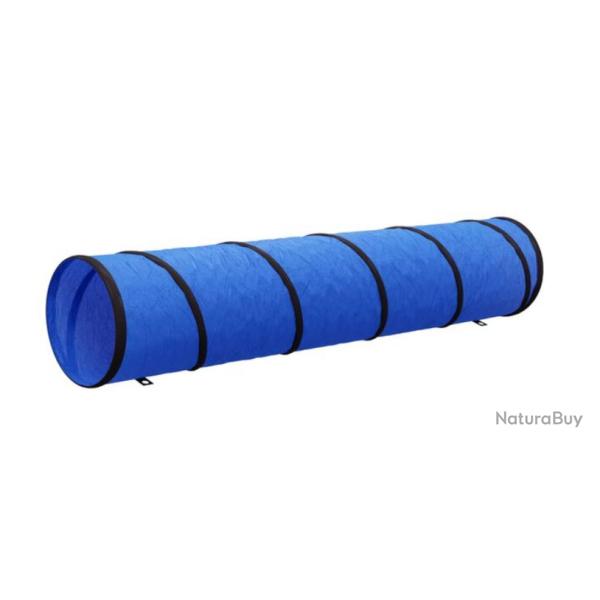 Tunnel chien polyester bleu �40x200 cm agility pliable ext�rieur int�rieur