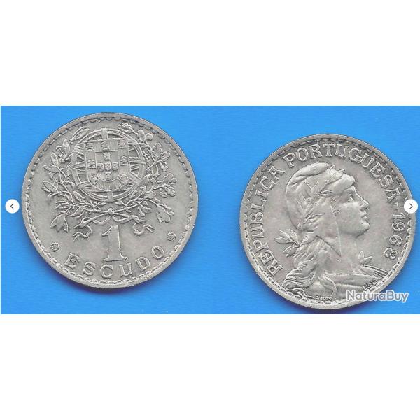 Portugal 1 Escudo 1968 Piece Centavo Centavos Escudos