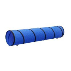 Tunnel chien polyester bleu &Oslash;50x300 cm agility pliable ext&eacute;rieur int&eacute;rieur