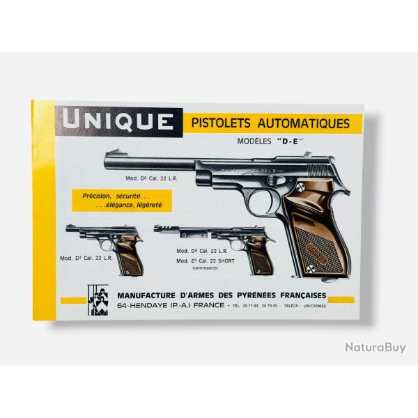 Notice Pistolet UNIQUE - Mod�le D - E