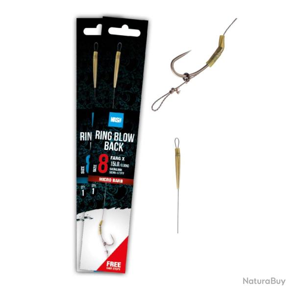 BAS DE LIGNE CARPE NASH TUBE BLOW BACK RIG SIZE 6 BARBLESS