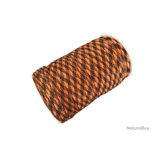 Paracorde - Noir/Orange - 100m - Livraison Gratuite