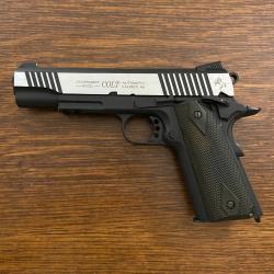 Pistolet airsoft COLT 1911 RAIL GUN CO2 BLACK SILVER - CYBERGUN 6 mm BB