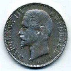 NAPOLEON III EMPEREUR DES FRAN&ccedil;AIS  5 FRANCS ARGENT 1856 GRAVEUR BOUVET    F