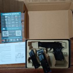 R&eacute;plique du pistolet Mini 92 M84 Gaz GBB WE - Noir 2 chargeurs