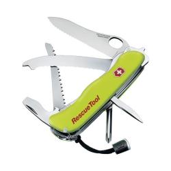 DESTOCKAGE - COUTEAU VICTORINOX RESCUE TOOL ONE HAND FLUO A DENTS