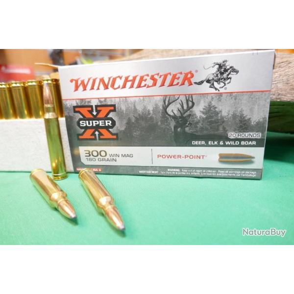 Boite de 300 Win Mag WINCHESTER POWER POINT 180GR