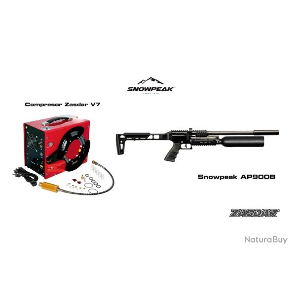 Carabine PCP SNOWPEAK AP900B Cal. 6,35 mm Bouteille en aluminium !! + COMPRESSEUR