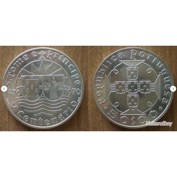 Sao Tome et Principe 50 Escudos 1970 Neuve Commemo St Thomas Argent Colonie Portugal